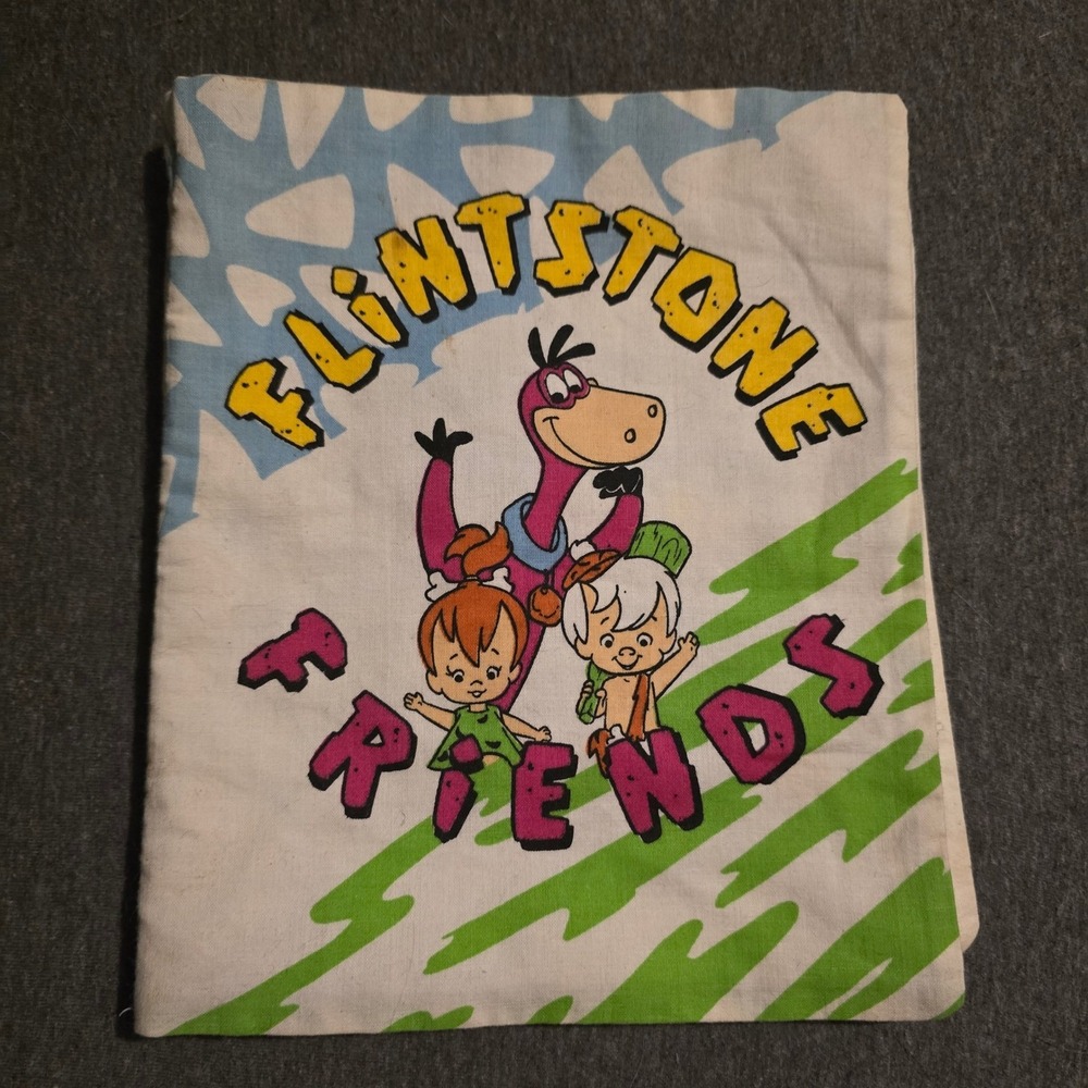 Vintage The Flintstones Friends Kids Fabric Book Educational Play Learn ABCs 123